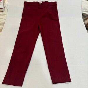 Emma & Olivia Burgundy Stretch Knit Cropped Pants Size 12 – Pull-On, Tapered Leg